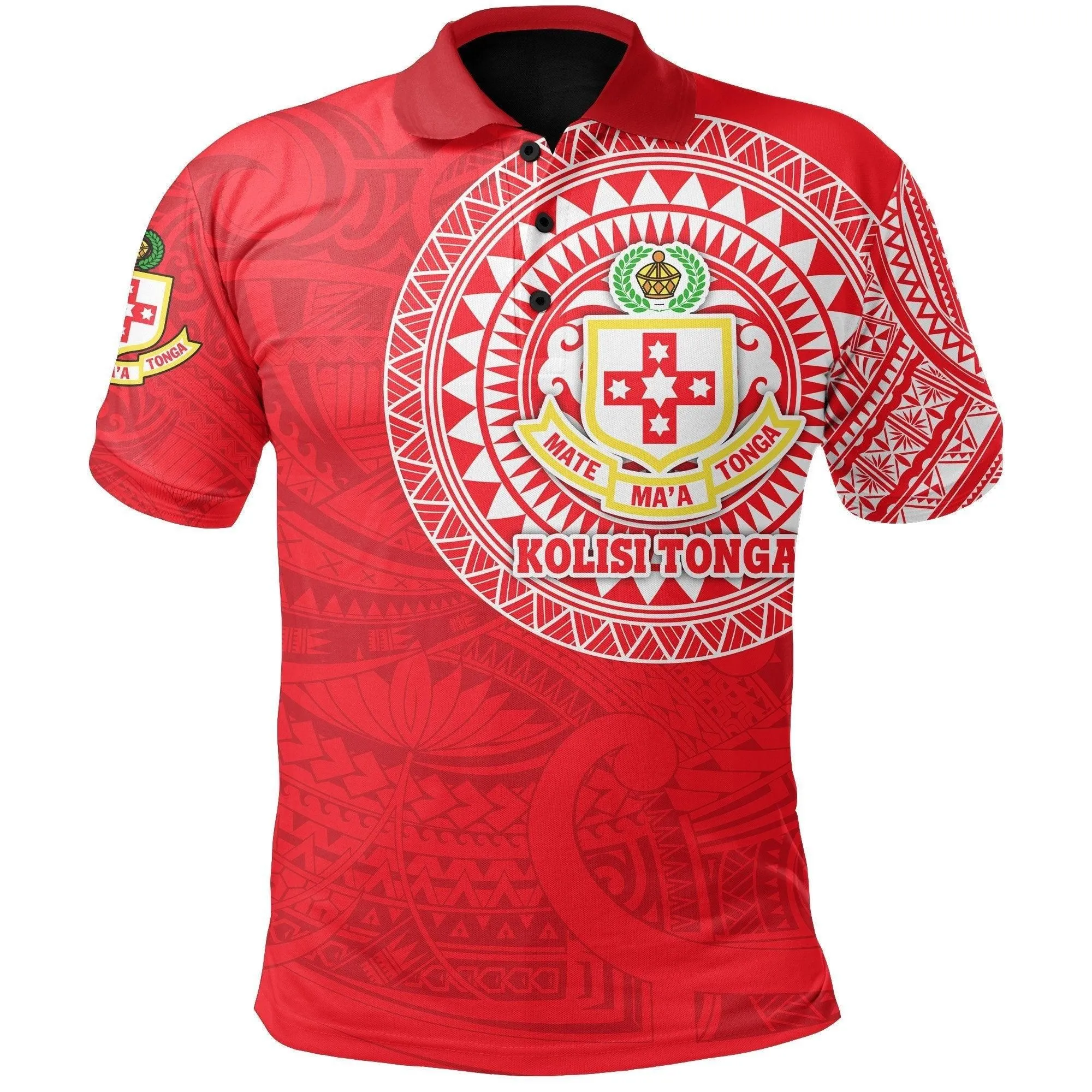 (Custom Personalised) Kolisi Tonga Polo Shirt Mate Maa Tonga Polynesian Tattoo Style