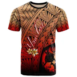 Tonga Polynesian Custom Personalised T-Shirt - Plumeria Tattoo Tribal