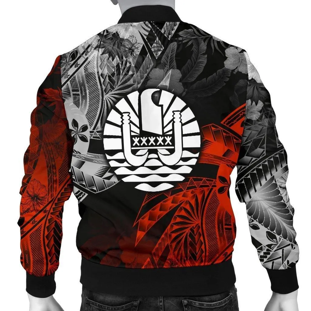 Tahiti Polynesian Personalised Mens Bomber Jacket - Vintage Polynesian Turtle