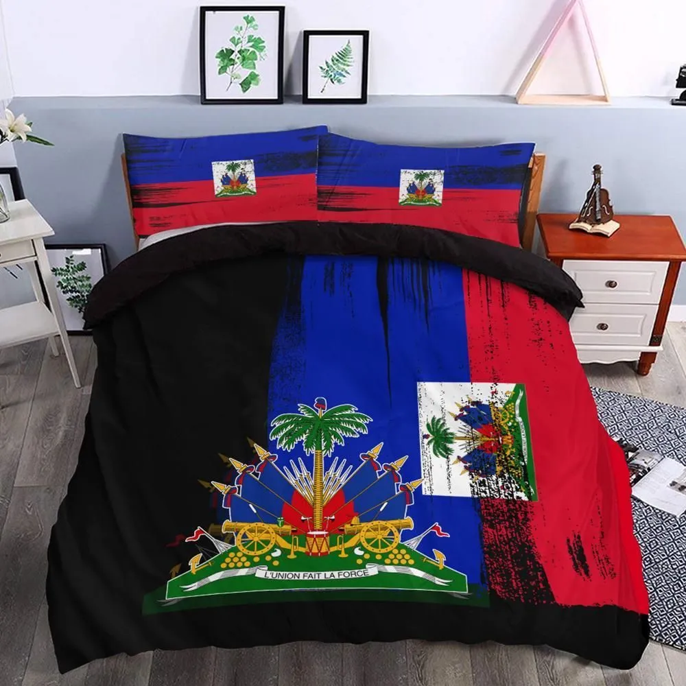 Haiti Flag Bedding Set Flag Style