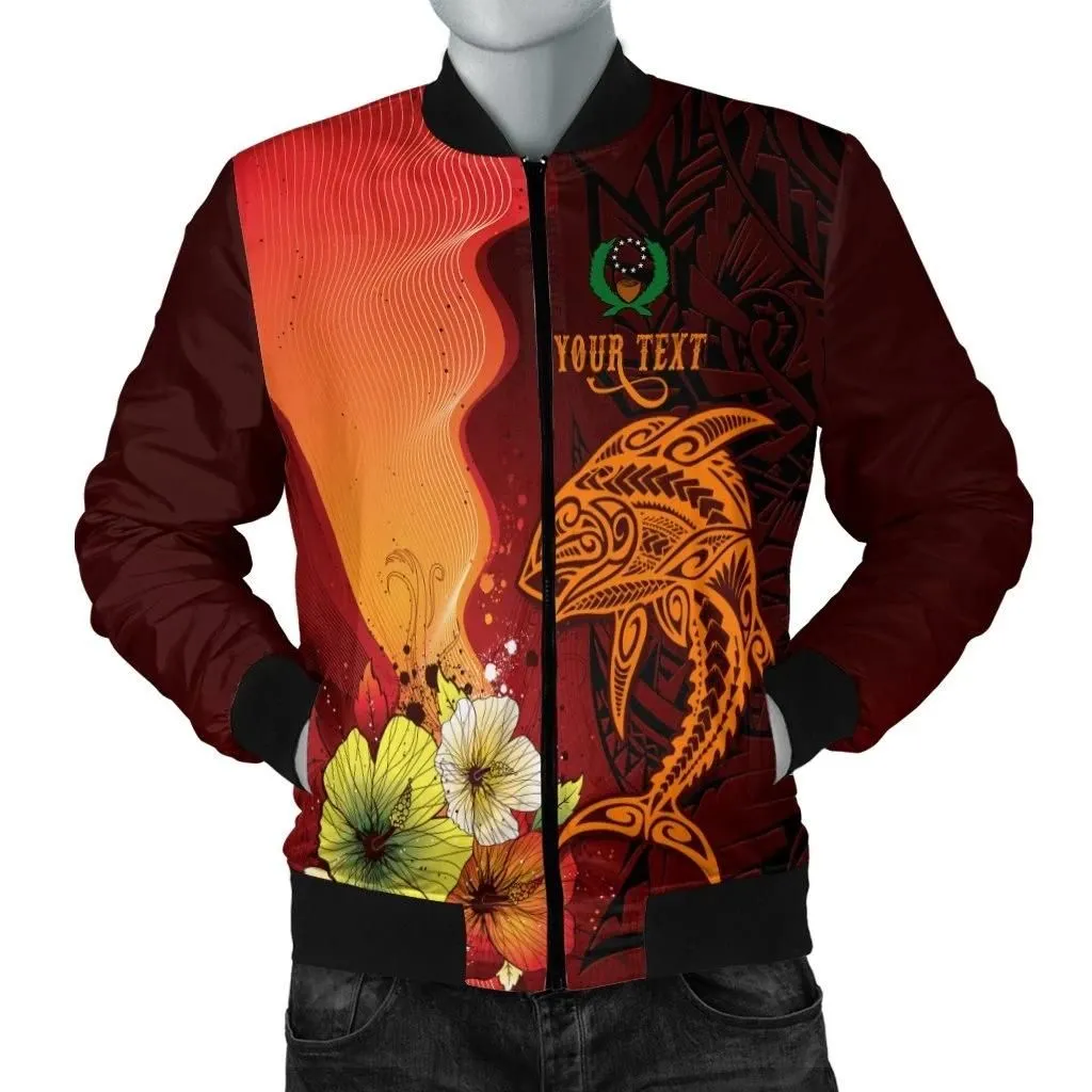 Pohnpei Custom Personalised Men's Bomber Jacket - Tribal Tuna Fish - BN39