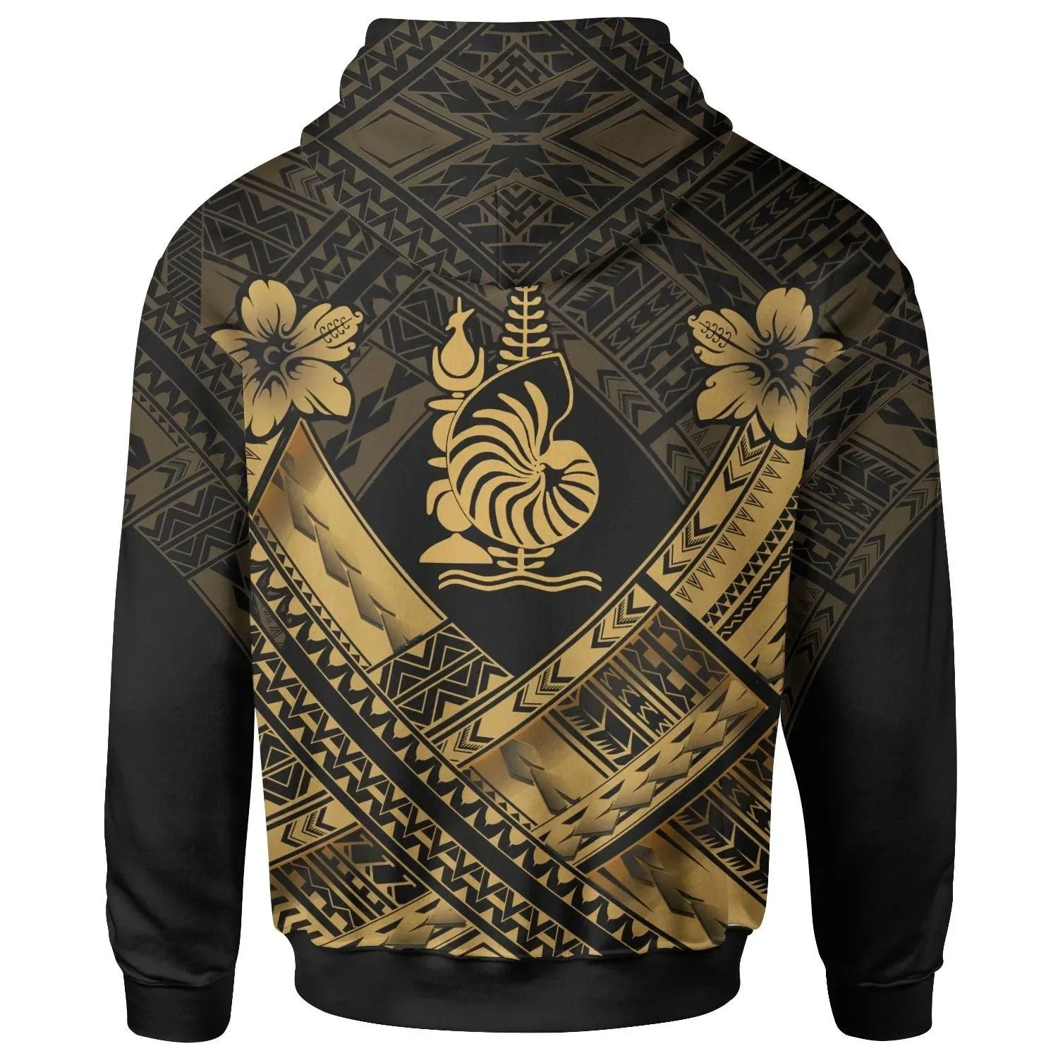 New Caledonia Polynesian Hoodie- New Caledonia Gold Seal Camisole Hibiscus Style - BN18