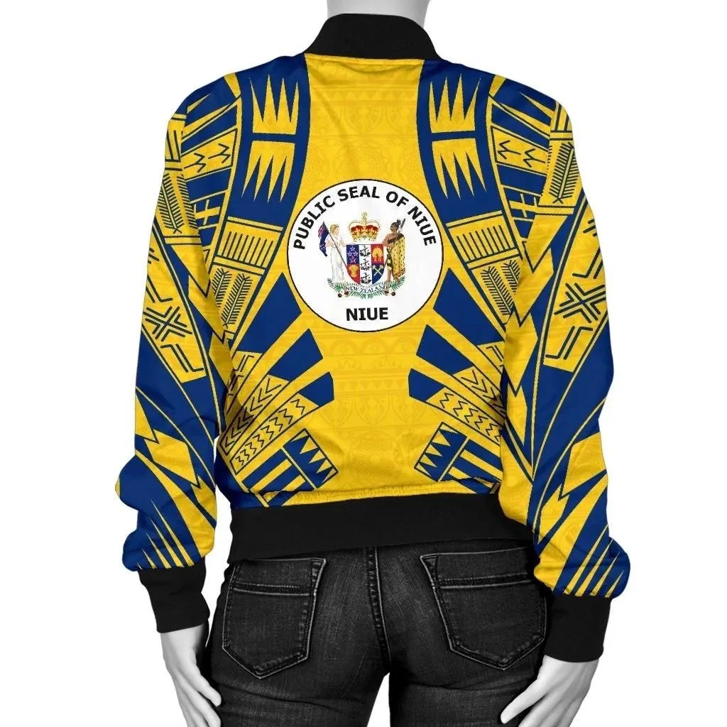FamilyGaterJacket - Bomber Jacket Niue Polynesian Tattoo Flag - BN0110