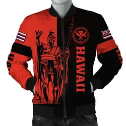 Polynesian Pride Jacket - Hawaii King Polynesian Bomber Jacket - Lawla Style Red