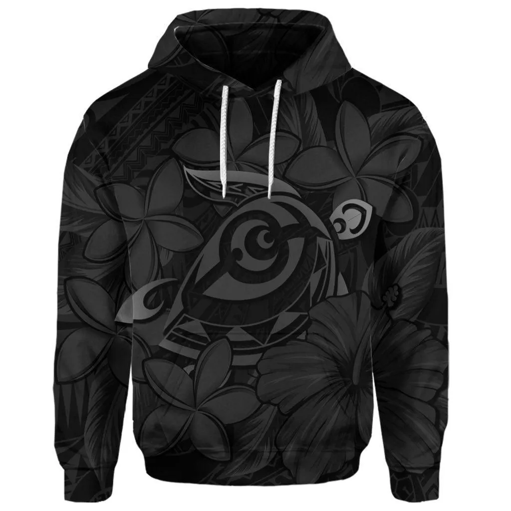 (Personalised) Hawaiian Turtle Hibiscus Plumeria Kanaka Polynesian Hoodie Gray - Soft Style - AH
