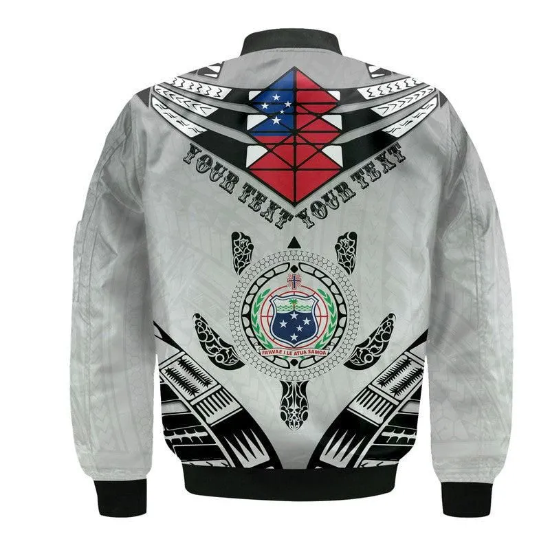 (Custom Personalised) Samoa Black Saturday Bomber Jacket Visual Arts LT9