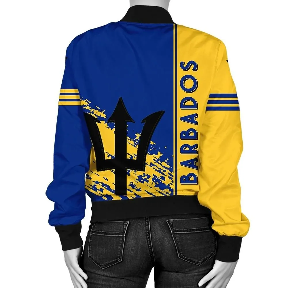 Barbados Coat Of Arms Women Bomber Jacket Quarter Style J71