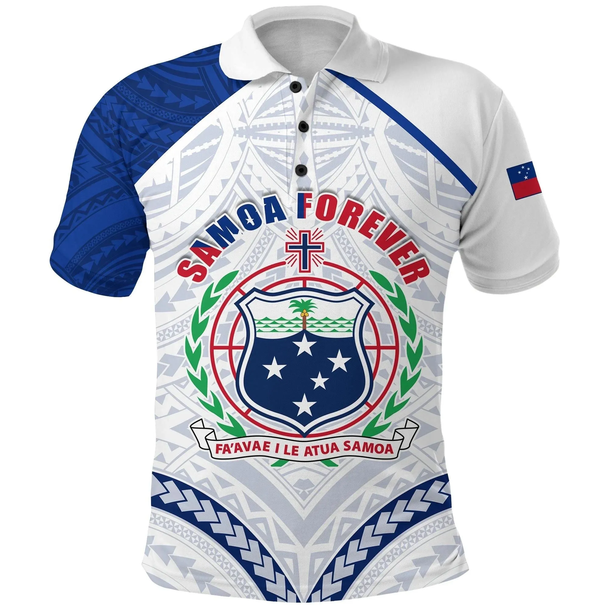 Alohawaii Shirt - Polo Shirt (Custom Personalised) Samoa Rugby Samoa Forever White K13
