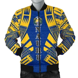 Nauru Men Bomber Jackets - Polynesian Tattoo Flag