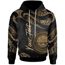 Federated States Of Micronesia Custom Personalised Hoodie - Poly Tattoo Gold Version
