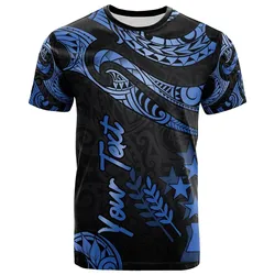 Kosrae Micronesia Custom Personalised T-Shirt - Poly Tattoo Blue Version