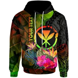 Polynesian Hawaii Kanaka Maoli Polynesian Personalised Hoodie -  Hibiscus and Banana Leaves - BN15