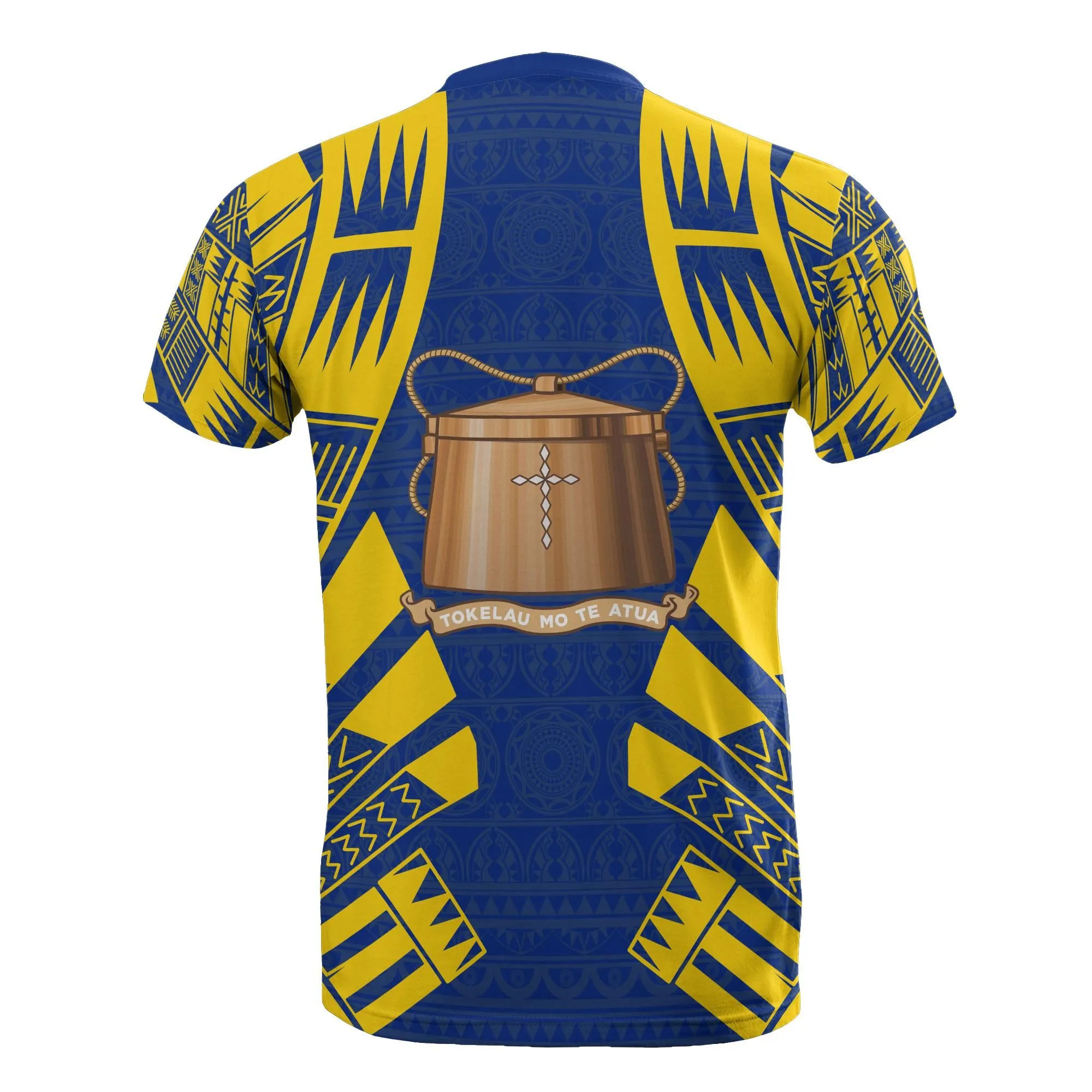 Tokelau T shirt - Tokelau Coat Of Arms Polynesian Tattoo Dark Blue Style