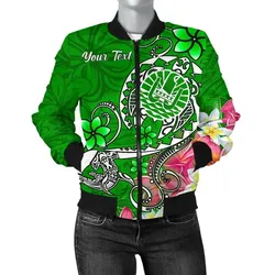 FamilyGater Jacket - Bomber Jacket Tahiti Custom Personalised - Turtle Plumeria (Green) - BN18