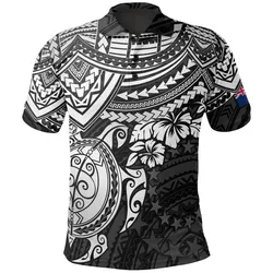 Cook Islands Polo Shirt - Cook Islands Flag White Turtle Hibiscus