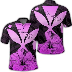 Alohawaii Shirt - Hawaiian Kanaka Polo Shirt Hibiscus Polynesian Love - Pink - AH - JR