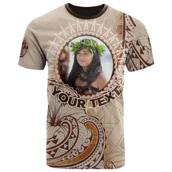 Hawaii Kanaka Maoli T-Shirt - Personalised Photo Hibiscus Flowers Vintage Style