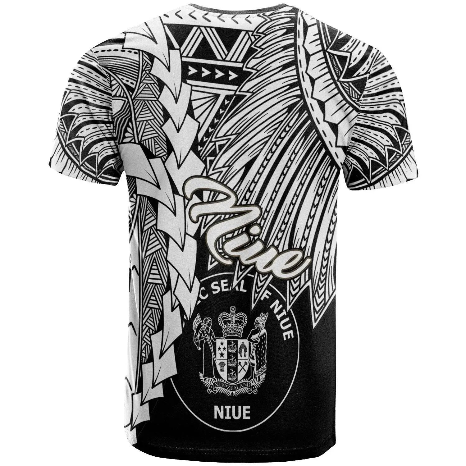 Alohawaii T-Shirt - Tee Niue Polynesian - Tribal Wave Tattoo White - BN12