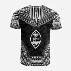 Guam Custom Personalised T shirt - Guam Coat of Arms Polynesian Chief Tattoo Black Version