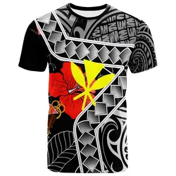 Hawaii T-Shirt - Hibiscus Ft Polynesian Pattern