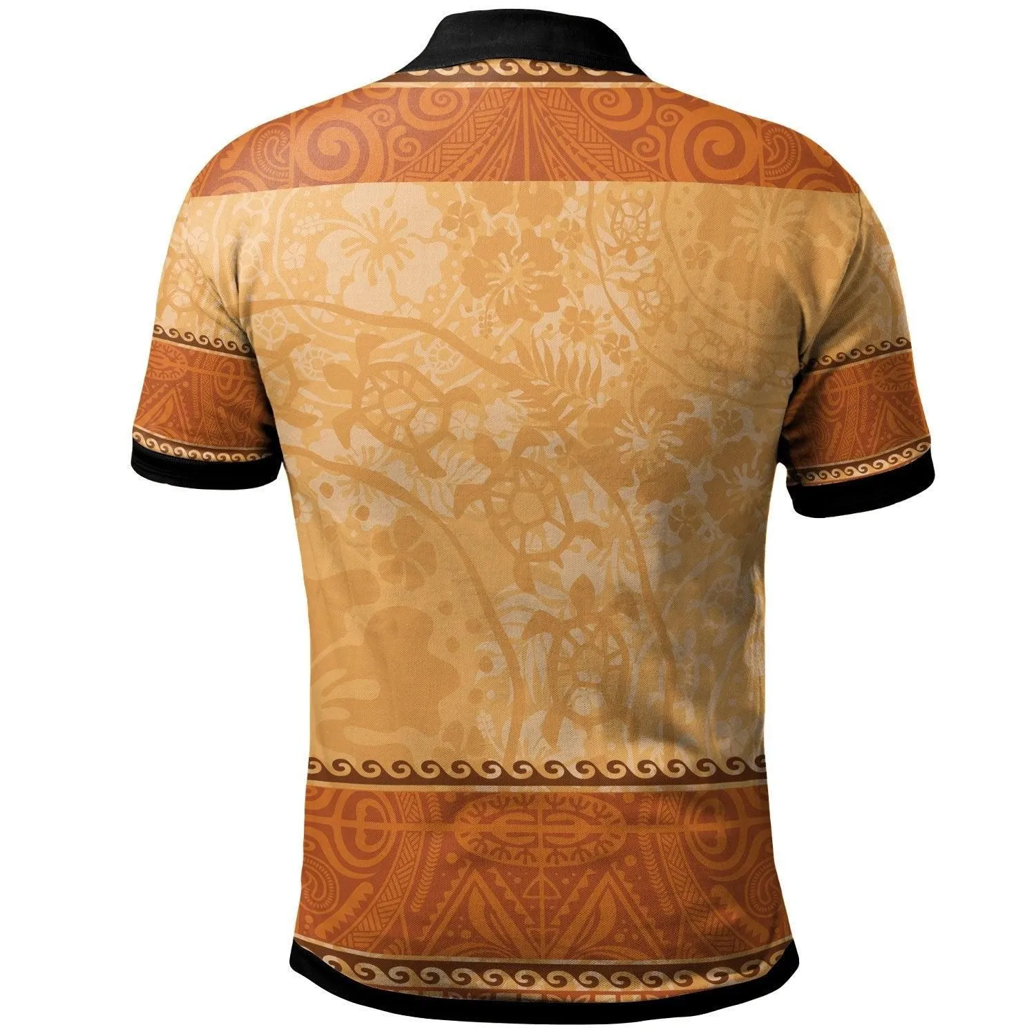 Polynesian Polo Shirt - Hibiscus And Turtle Vintage Pattern