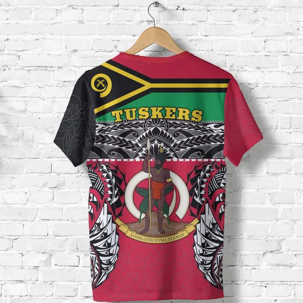 Vanuatu - Tuskers T shirt Rugby Style - Sand Drawing