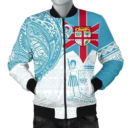 Alohawaii Jacket - Bomber Jacket Fiji Polynesian - Fiji Flag Fiji Flag with Coat of Arms - BN15