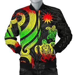 Nauru Mens Bomber Jacket - Reggae Tentacle Turtle