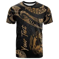 Tonga Polynesian Custom Personalised T shirt - Poly Tattoo Gold Version