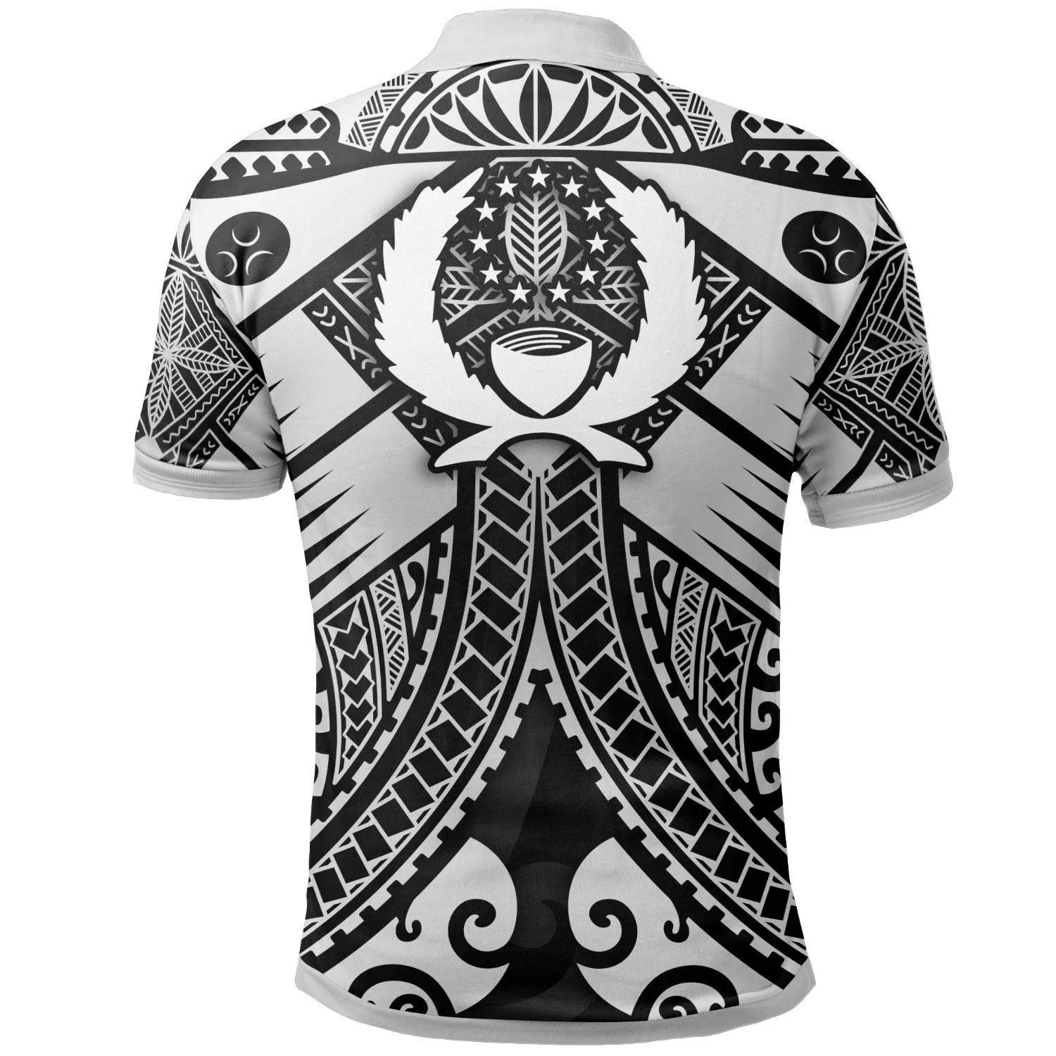 Pohnpei Custom Personalised Polo Shirt - White Seal with Polynesian Tattoo