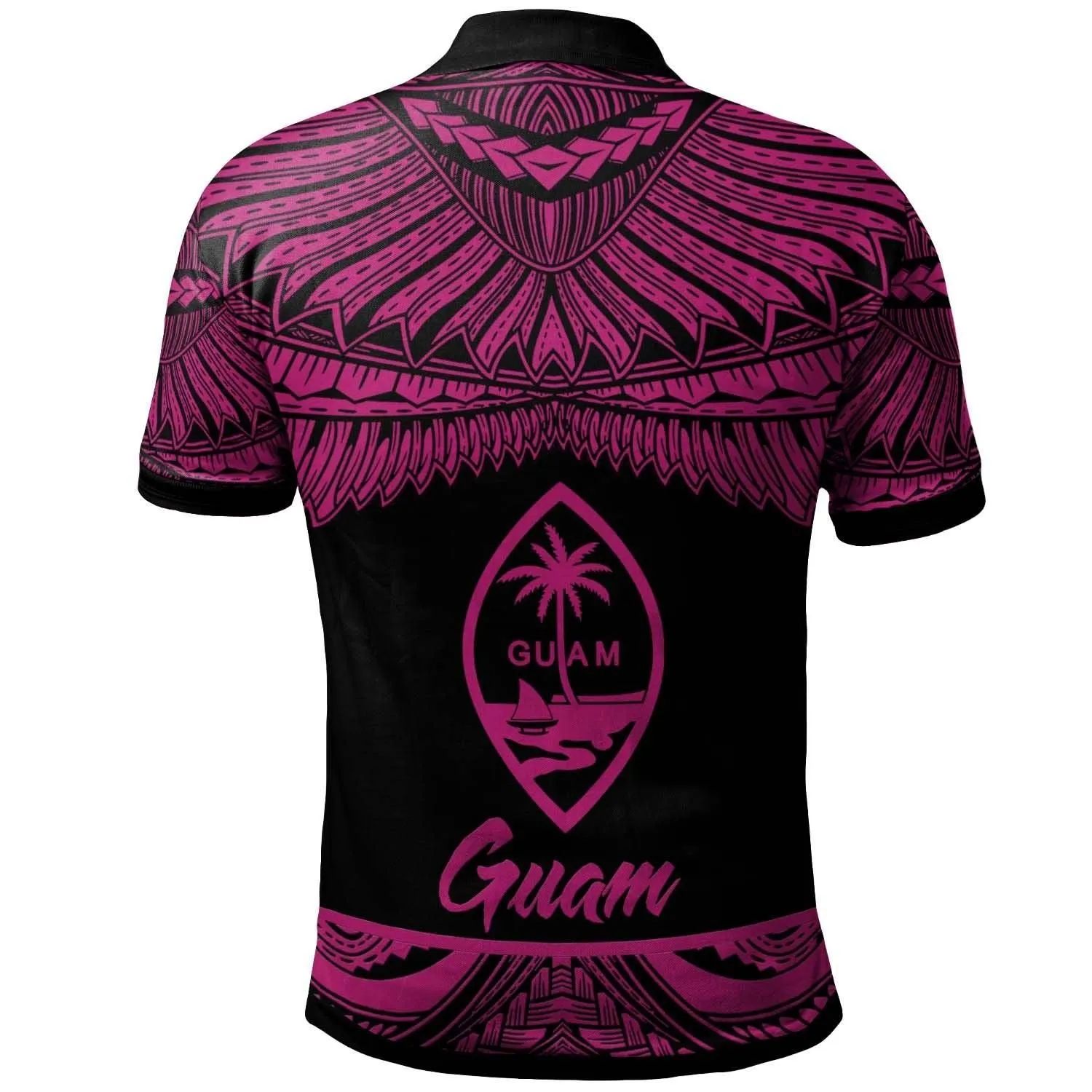 Guam Polynesian Polo Shirt - Poly Tattoo Pink Version