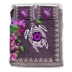 FamilyGater Bedding Set - Cover and Pillow Cases Tonga - Turtle Hibiscus A24