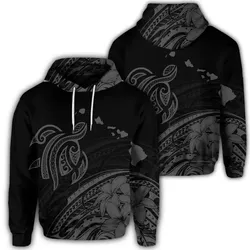 Alohawaii Hoodie - Hawaiian Turtle Polynesian Map Plumeria Hoodie Gray - AH - JR