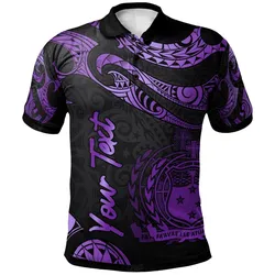 Samoa Polynesian Custom Personalised Polo Shirt - Poly Tattoo Purple Version