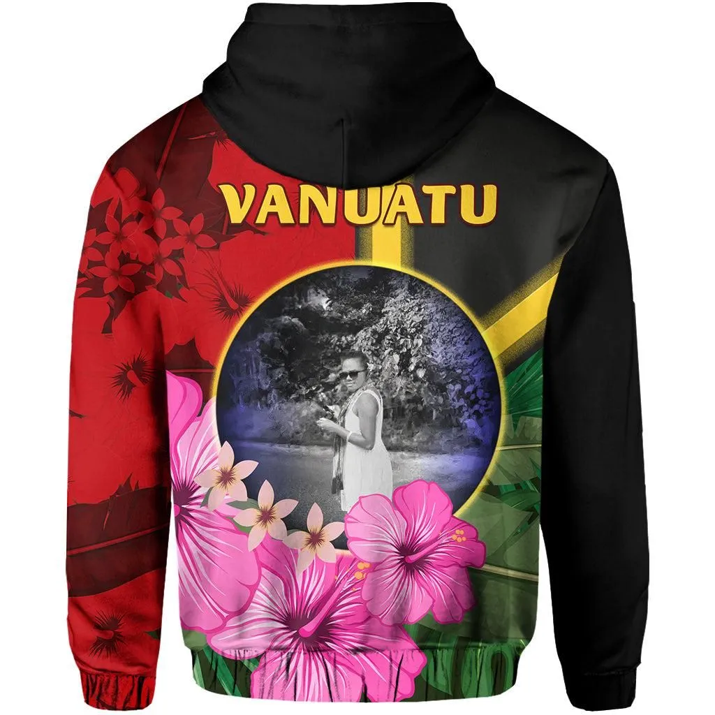(JACKLINE)Vanuatu Hoodie - Vanuatu Flag with Hibiscus LT13