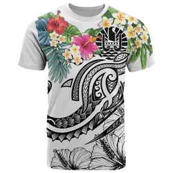 Tahiti Polynesian T-Shirt - Summer Plumeria (White)