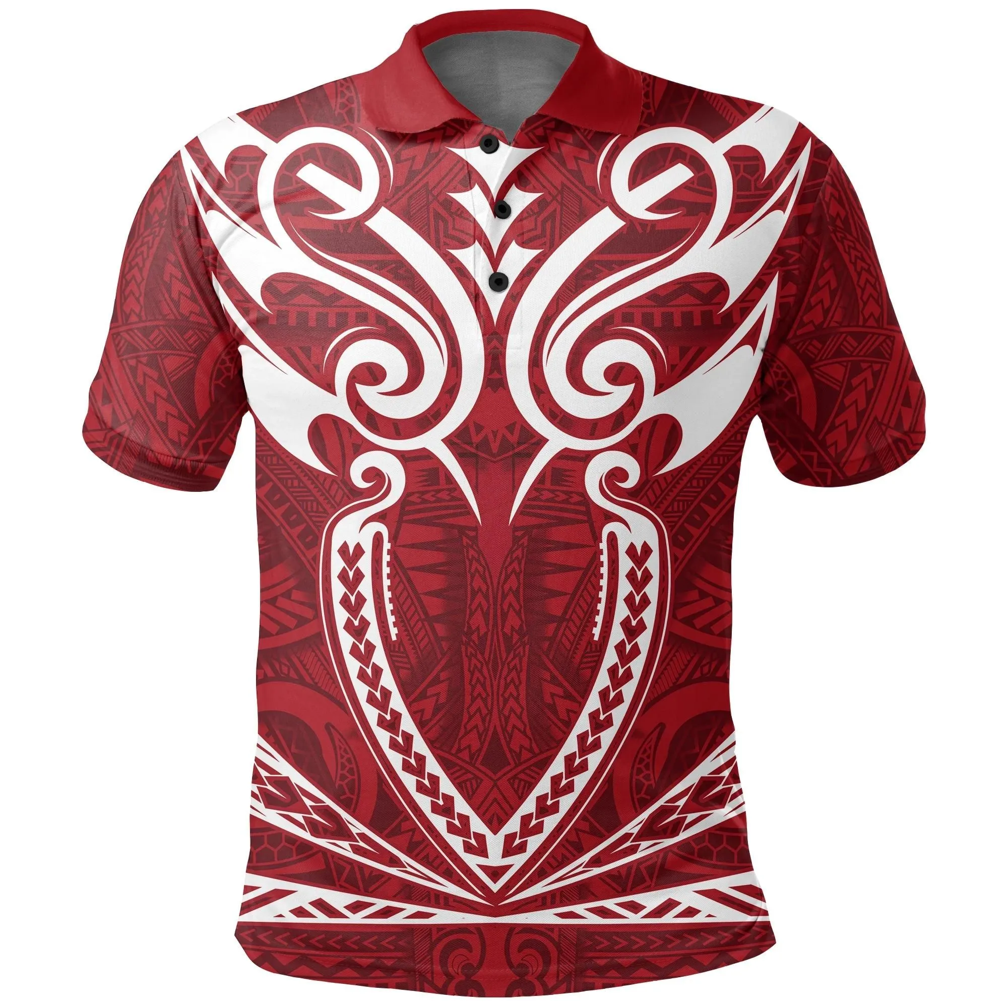 Alohawaii Shirt - Hawaii Kanaka Polynesian Football Jersey Polo Shirt - Red - Bernice - AH - J2