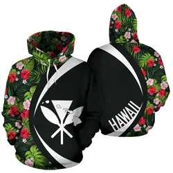 Alohawaii Hoodie - Kanaka Tropical Flower Mix Hoodie - Circle Style - AH - J1