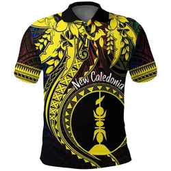 New Caledonia Personalised Polo Shirt Kanaky Mix Plumeria LT7