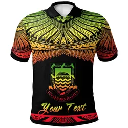 Tuvalu Polynesian Custom Personalised Polo Shirt - Poly Tattoo Reggae Version