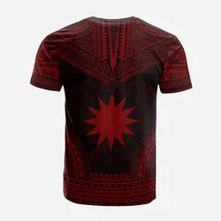 Nauru Custom Personalised T shirt - Nauru Flag Polynesian Chief Tattoo Red Version