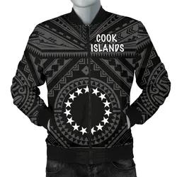 Cook Island Mens Bomber Jacket - Seal With Polynesian Tattoo Style ( Black)
