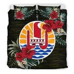 FamilyGater Bedding Set - Cover and Pillow Cases French Polynesia \b- Special Hibiscus A7