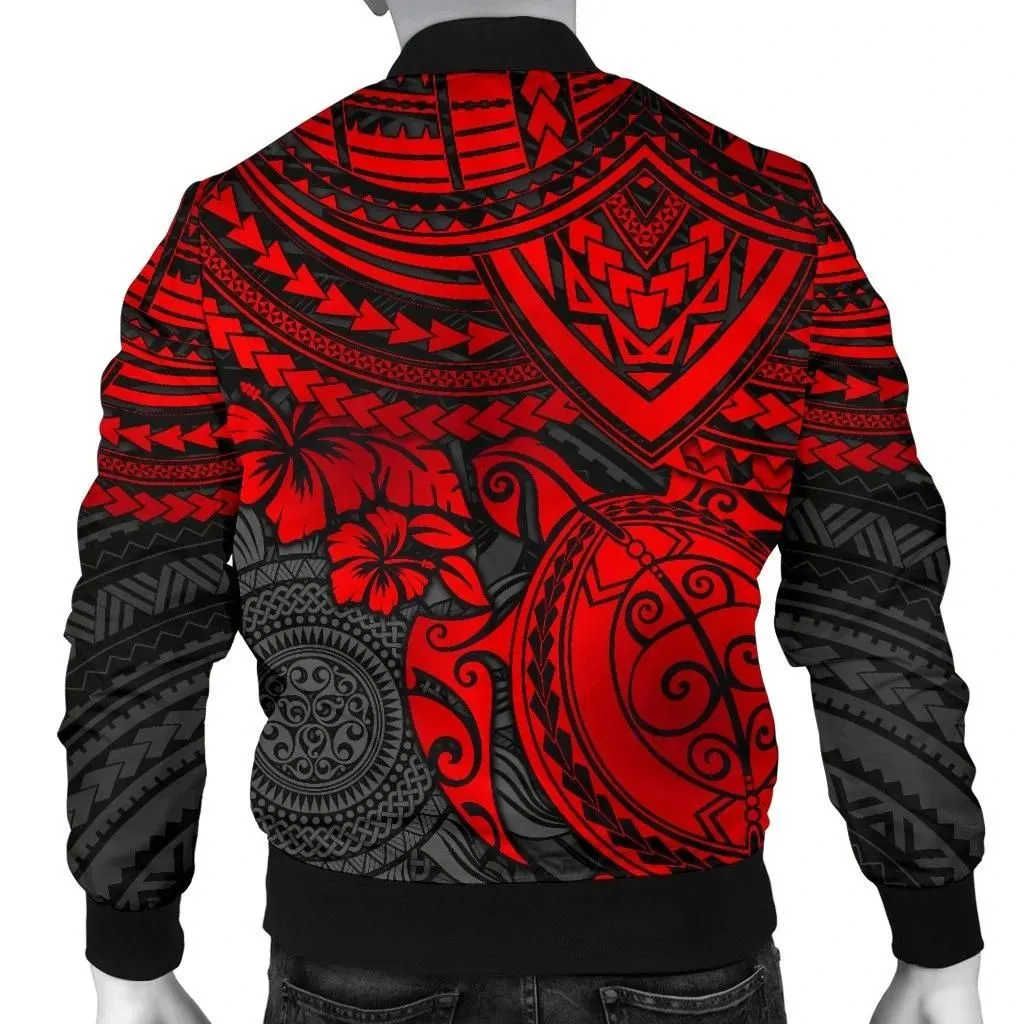 Polynesian Bomber Jacket (Men) - Polynesian Red Turtle - BN15