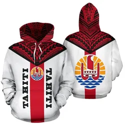 Tahiti Hoodie - Tahiti Flag Polynesian Tattoo Original Version