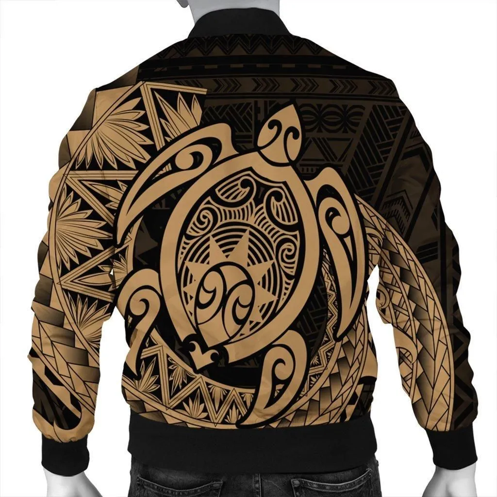 Hawaii Polynesian Turtle Bomber Jacket - Gold