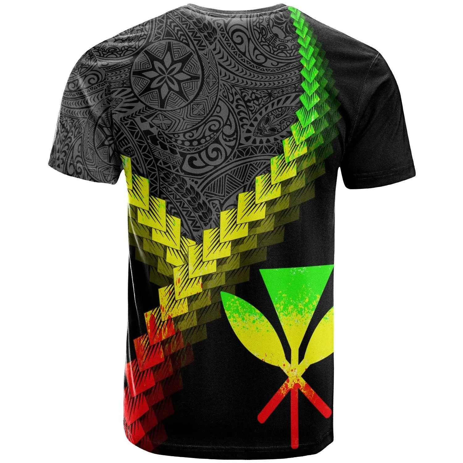 Hawaii Kanaka Maoli T-Shirt - Hawaii Kanaka Maoli Coat Of Arms With Polynesian Tattoo Reggae