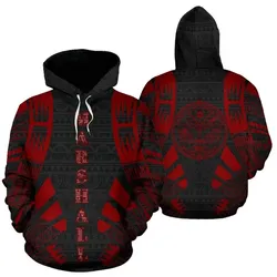Marshall Islands All Over Hoodie - Red Tattoo Style - Bn01