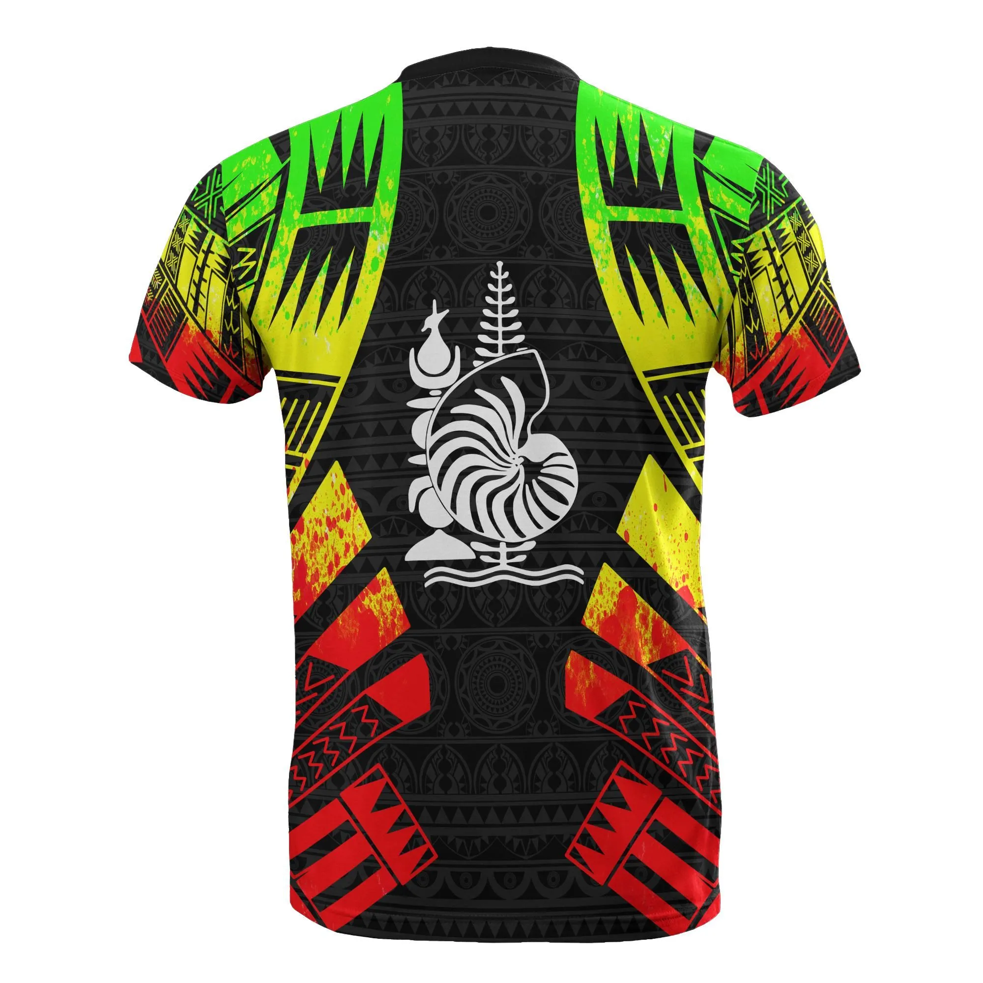 New Caledonia T shirt - New Caledonia Coat Of Arms Polynesian Tattoo Reggae Style