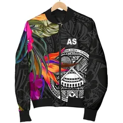 FamilyGater Jacket - Bomber Jacket American Samoa - Polynesian Hibiscus Pattern - BN39